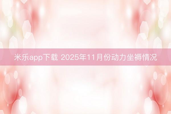 米乐app下载 2025年11月份动力坐褥情况