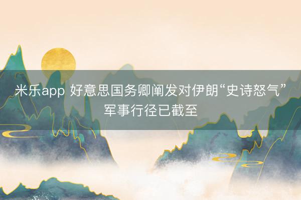 米乐app 好意思国务卿阐发对伊朗“史诗怒气”军事行径已截至