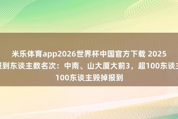 米乐体育app2026世界杯中国官方下载 2025年985未报到东谈主数名次:中南、山大厦大前3,超100东谈主毁掉报到