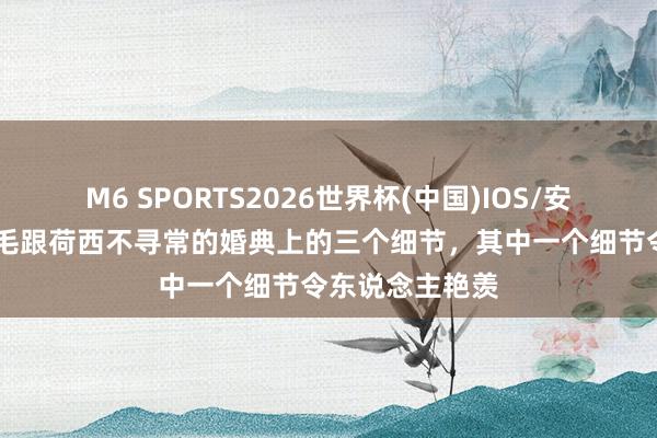 M6 SPORTS2026世界杯(中国)IOS/安卓官方下载 三毛跟荷西不寻常的婚典上的三个细节，其中一个细节令东说念主艳羡