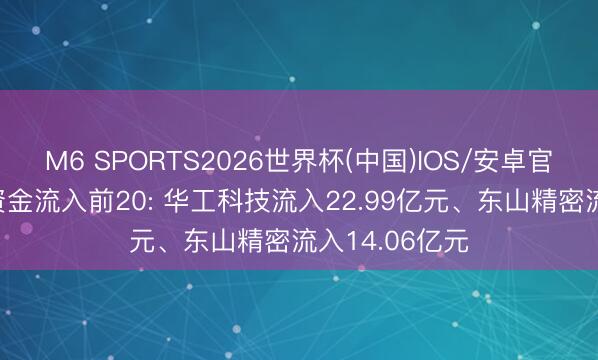 M6 SPORTS2026世界杯(中国)IOS/安卓官方下载 主力资金流入前20: 华工科技流入22.99亿元、东山精密流入14.06亿元