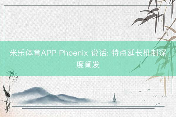 米乐体育APP Phoenix 说话: 特点延长机制深度阐发