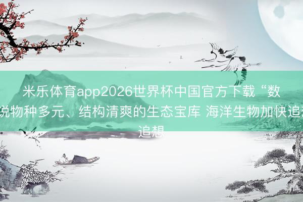 米乐体育app2026世界杯中国官方下载 “数”说物种多元、结构清爽的生态宝库 海洋生物加快追想