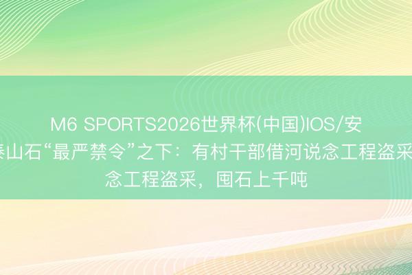 M6 SPORTS2026世界杯(中国)IOS/安卓官方下载 泰山石“最严禁令”之下:有村干部借河说念工程盗采,囤石上千吨