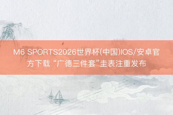 M6 SPORTS2026世界杯(中国)IOS/安卓官方下载 “广德三件套”圭表注重发布